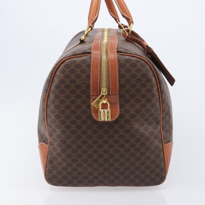 Celine Vintage Duffle Macadam Coated Canvas, Brown, Canvas, Handbag