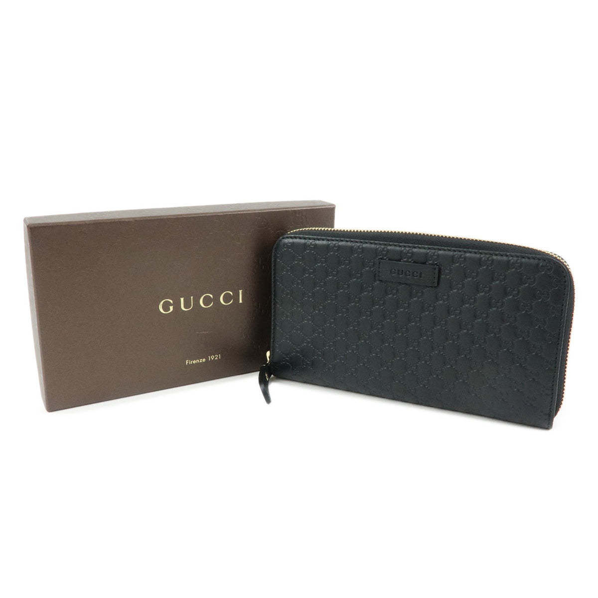 Gucci Zip Organizer Microguccissima Leather, Black, Leather, Wallet