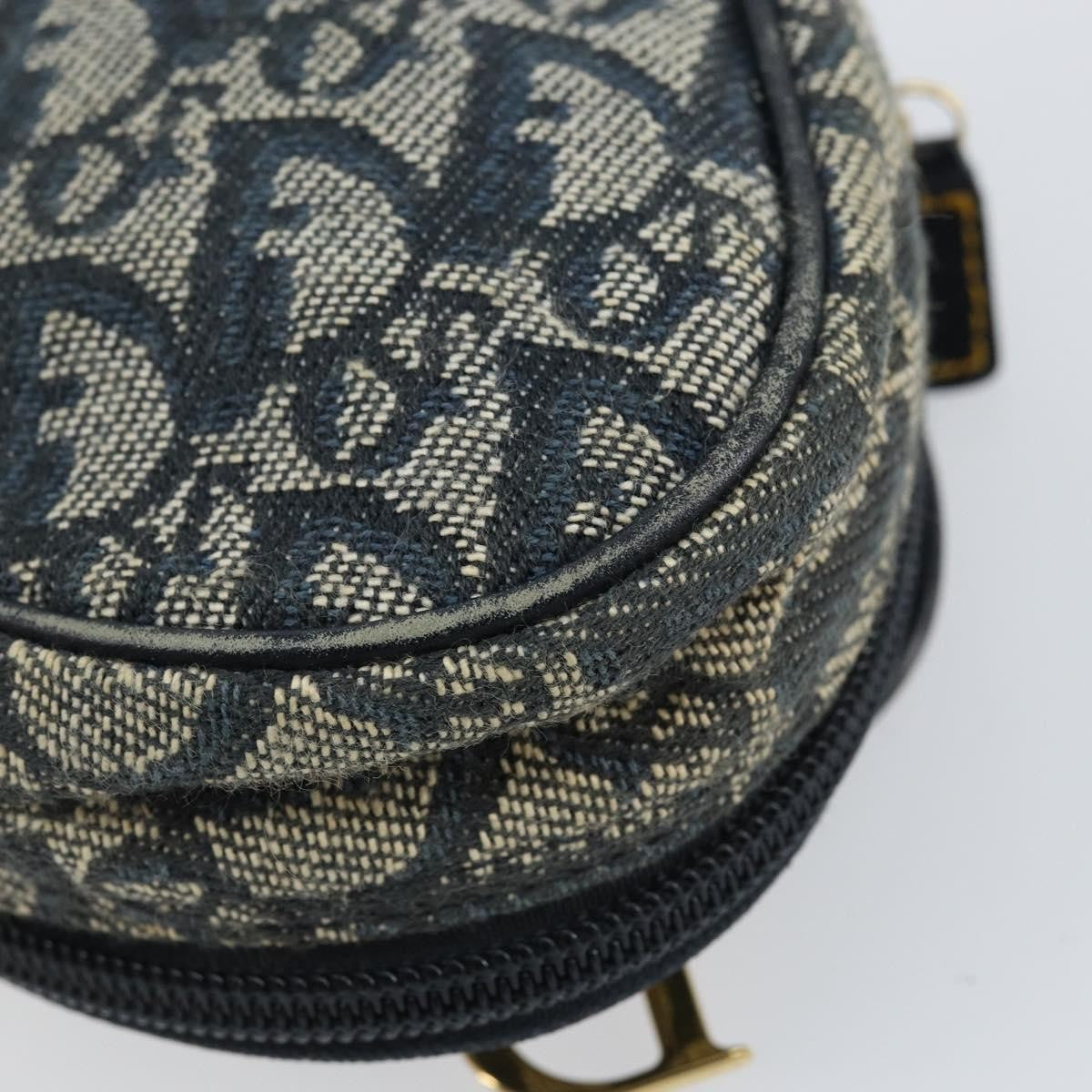 Christian Dior Vintage Saddle Coin Purse Diorissimo Canvas, Blue, Canvas, Card Holder