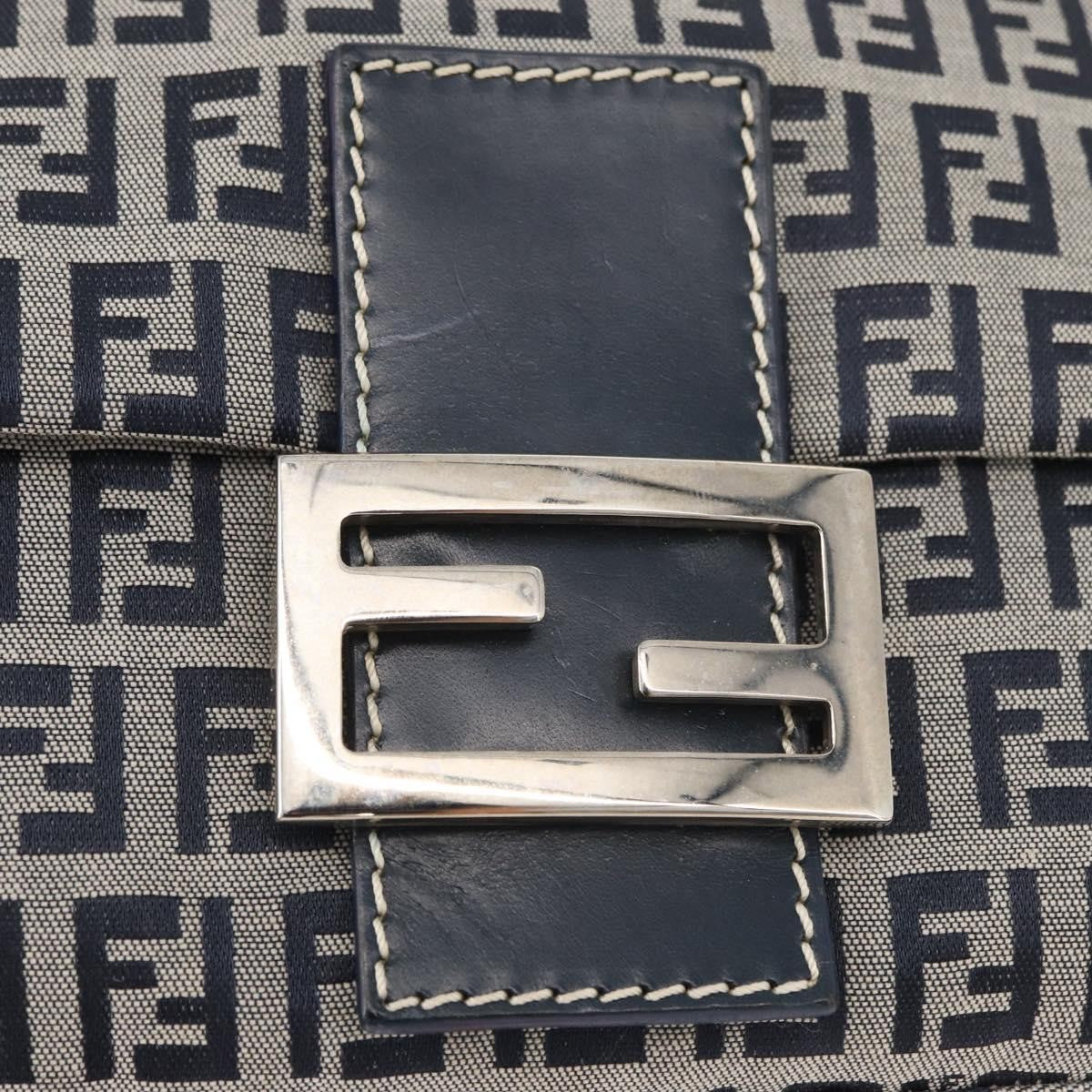 Fendi Baguette Zucchino Canvas, Navy, Canvas, Handbag