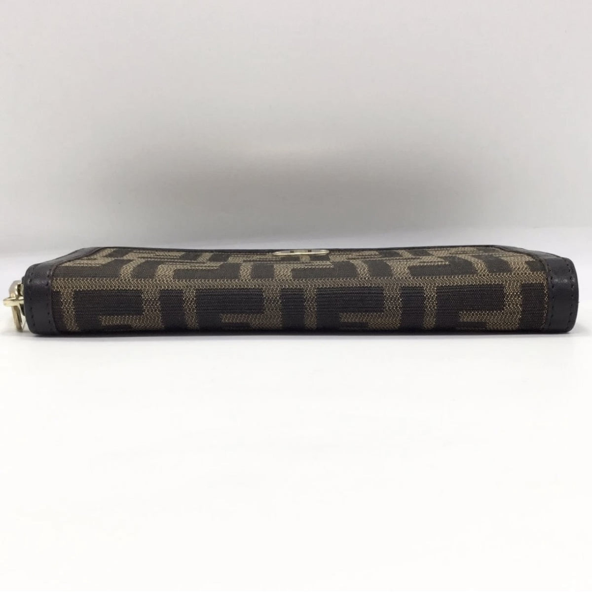 Fendi Zip Around Zucca Coated Canvas, Brown, Leather, Wallet