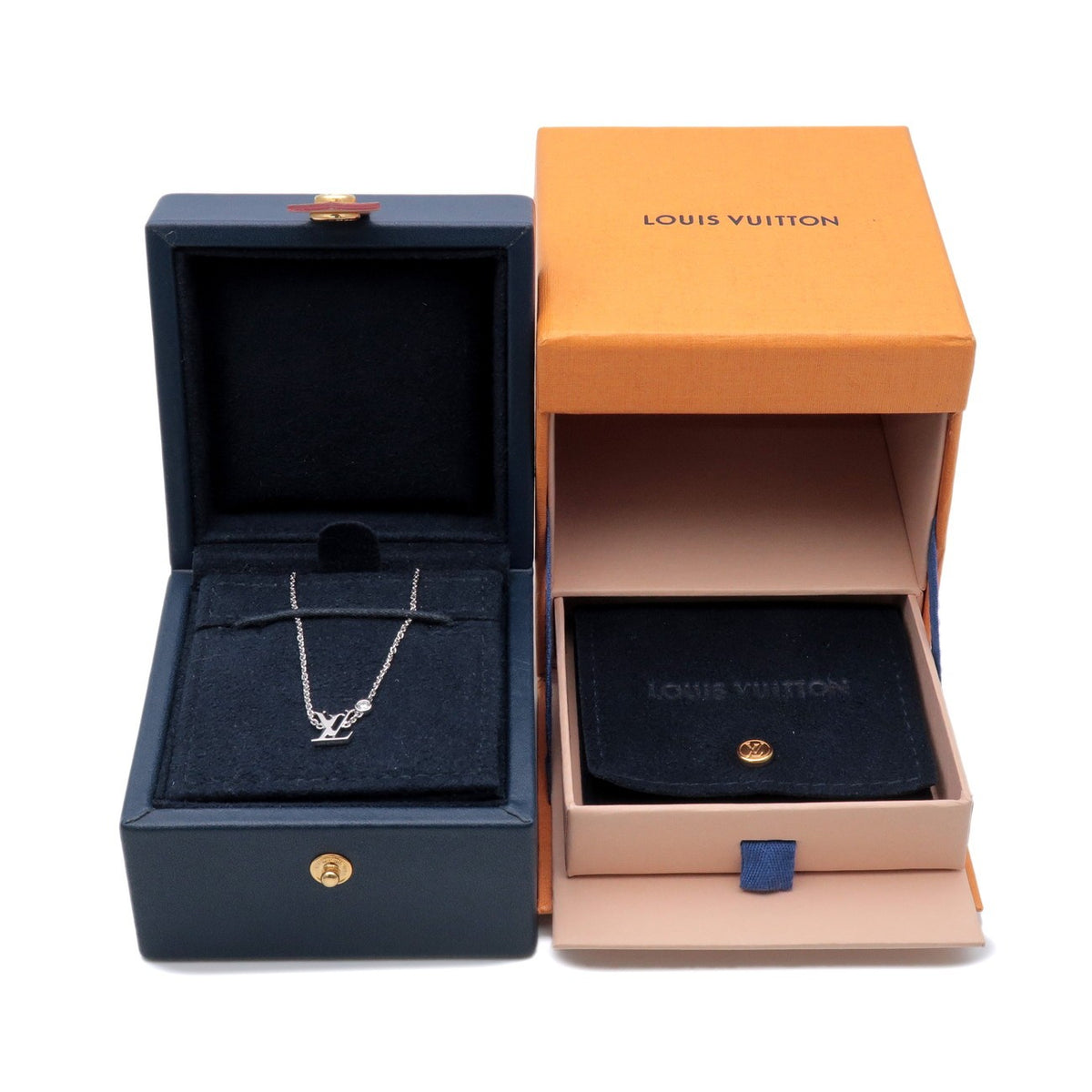 Louis Vuitton Idylle Blossom LV Pendant 18K White Gold with Diamond, Silver, White Gold, Necklace