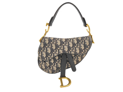 Christian Dior Saddle Oblique Canvas, Beige, Canvas, Handbag