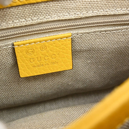 Gucci Interlocking Chain Leather, Yellow, Leather, Shoulder Bag