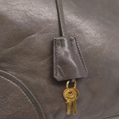 Prada Convertible Bauletto Vitello Shine, Gray, Leather, Handbag