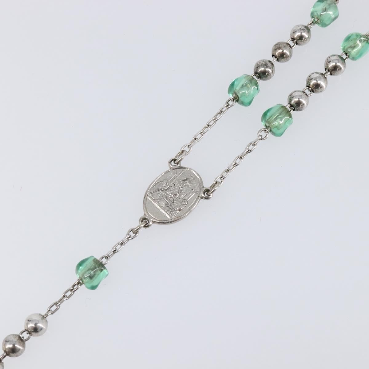 "Dolce & Gabbana Cross Pendant Metal with Crystals, Enamel and Faux Pearls", Silver, Metal, Necklace