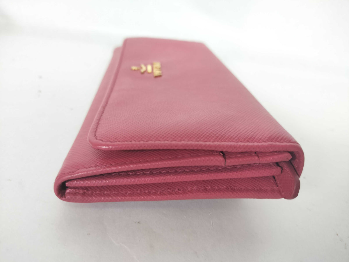 Prada Saffiano Leather, Pink, Leather, Wallet