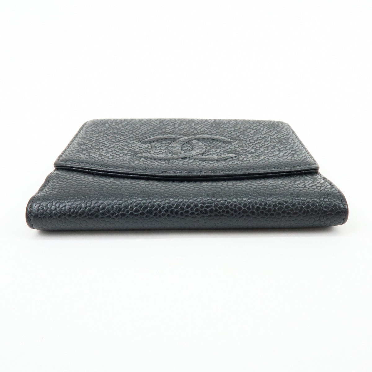 Chanel Vintage Timeless Bifold Caviar, Black, Leather, Wallet