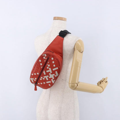Bottega Veneta Light Waist Intrecciato Leather, Red, Leather, Clutch