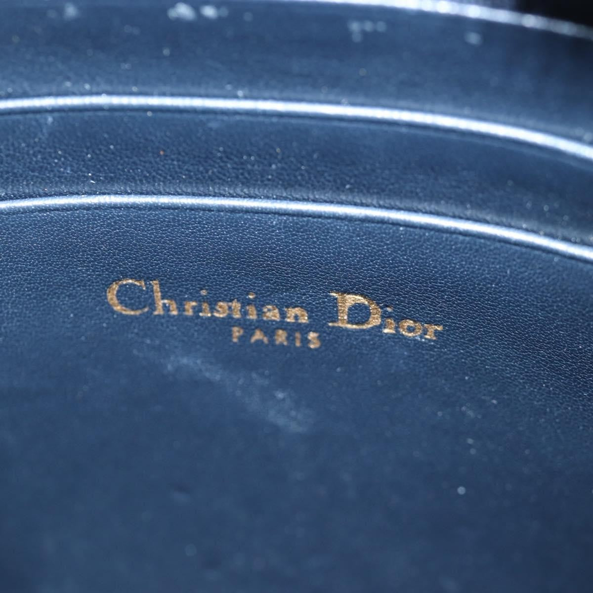 Christian Dior 30 Montaigne Phone Holder on Chain Oblique Canvas, Navy, Canvas, Crossbody Bag