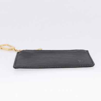 Louis Vuitton Pochette Clés Epi, Black, Leather, Wallet