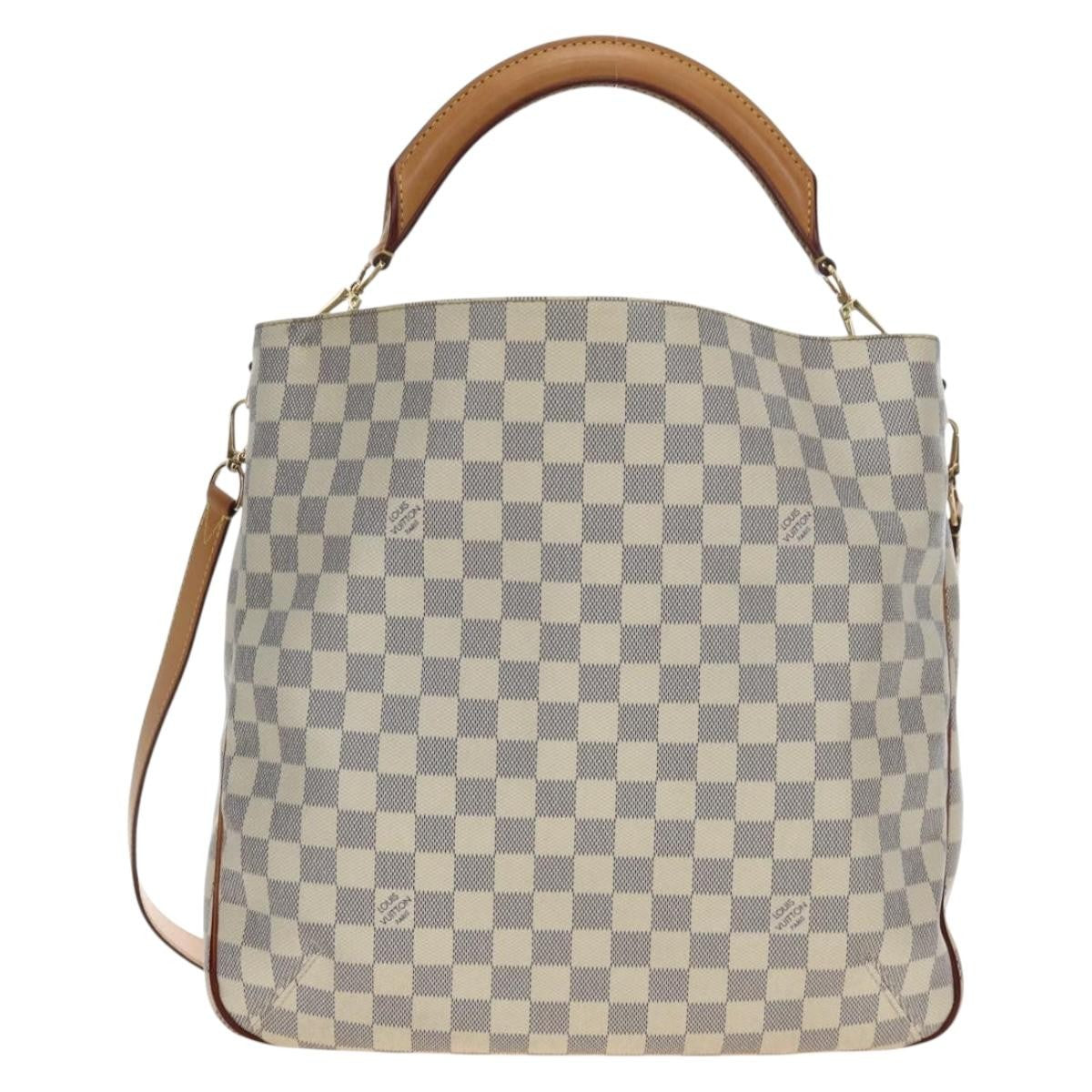Louis Vuitton Soffi Damier Ebene, White, Canvas, Handbag
