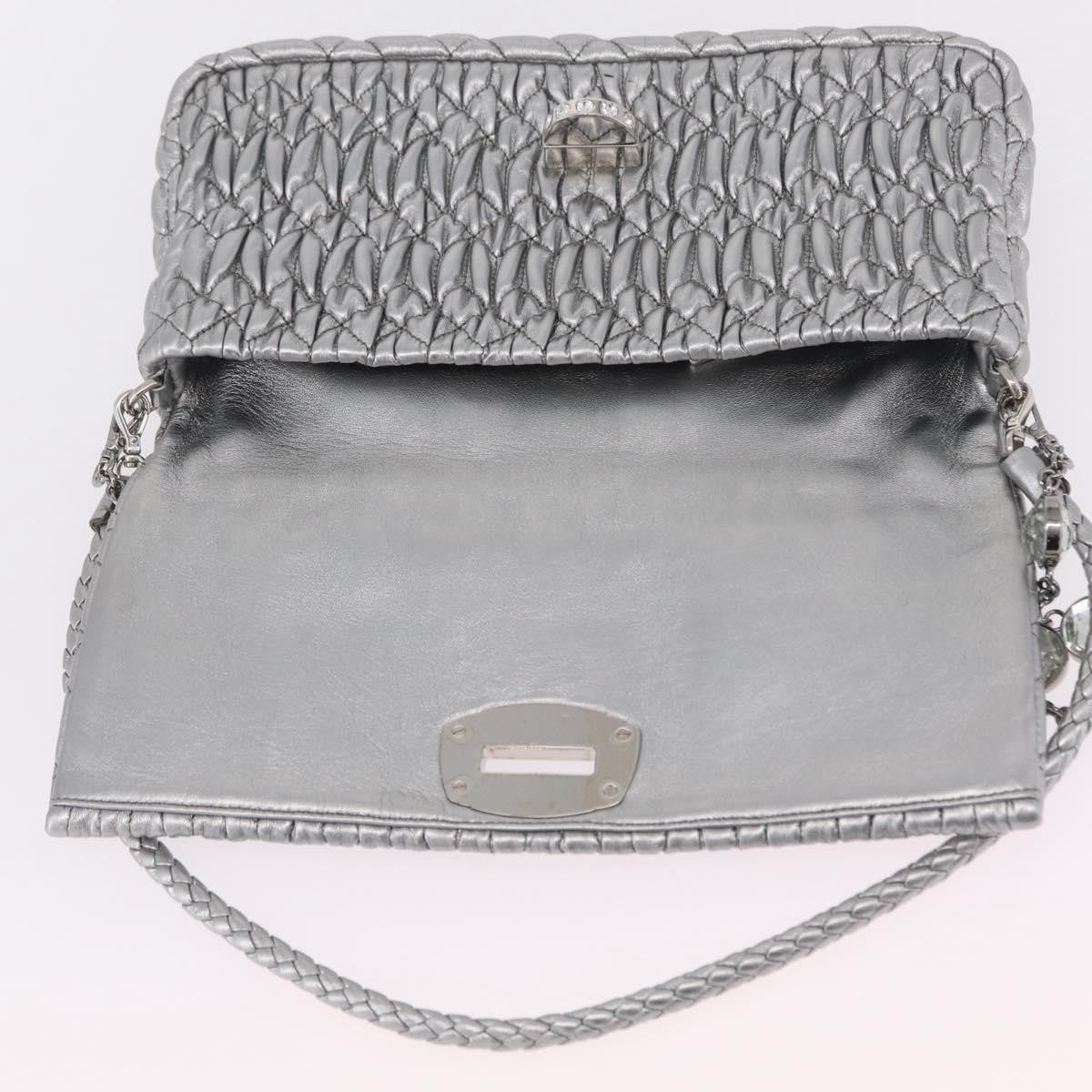 Miu Miu Crystal Clutch Matelasse Leather, Silver, Leather, Clutch