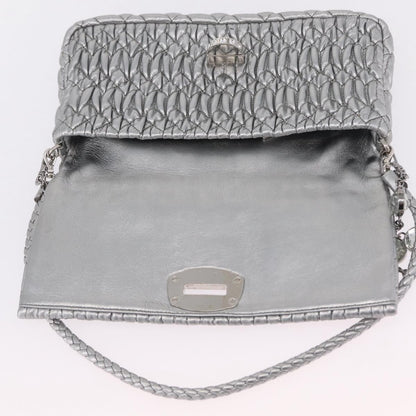 Miu Miu Crystal Clutch Matelasse Leather, Silver, Leather, Clutch