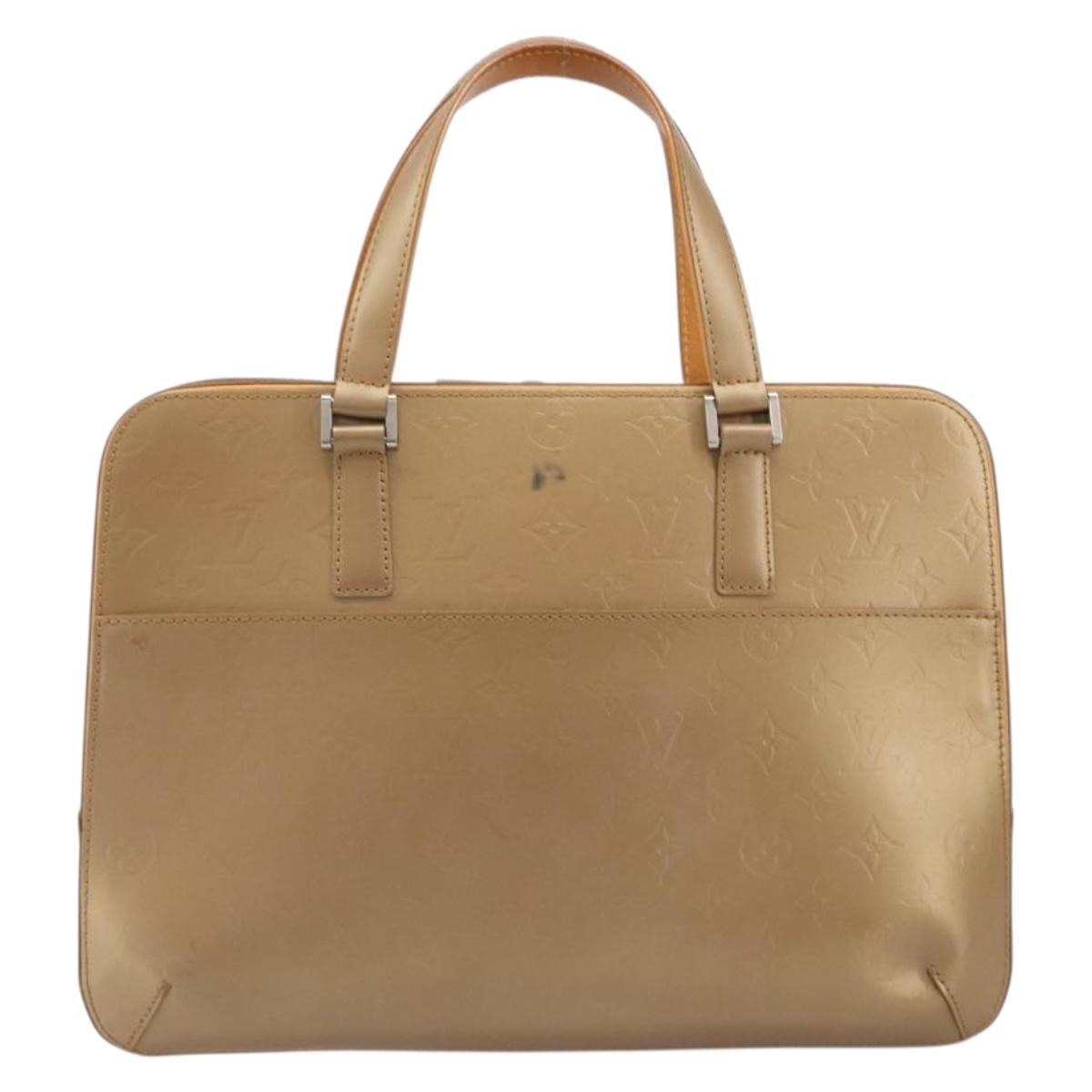 Louis Vuitton Mat Malden Monogram Vernis, Beige, Canvas, Handbag