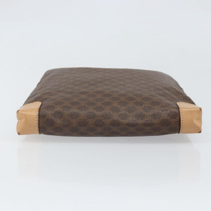 Celine Vintage Macadam Canvas and Leather, Brown, Canvas, Tote Bag
