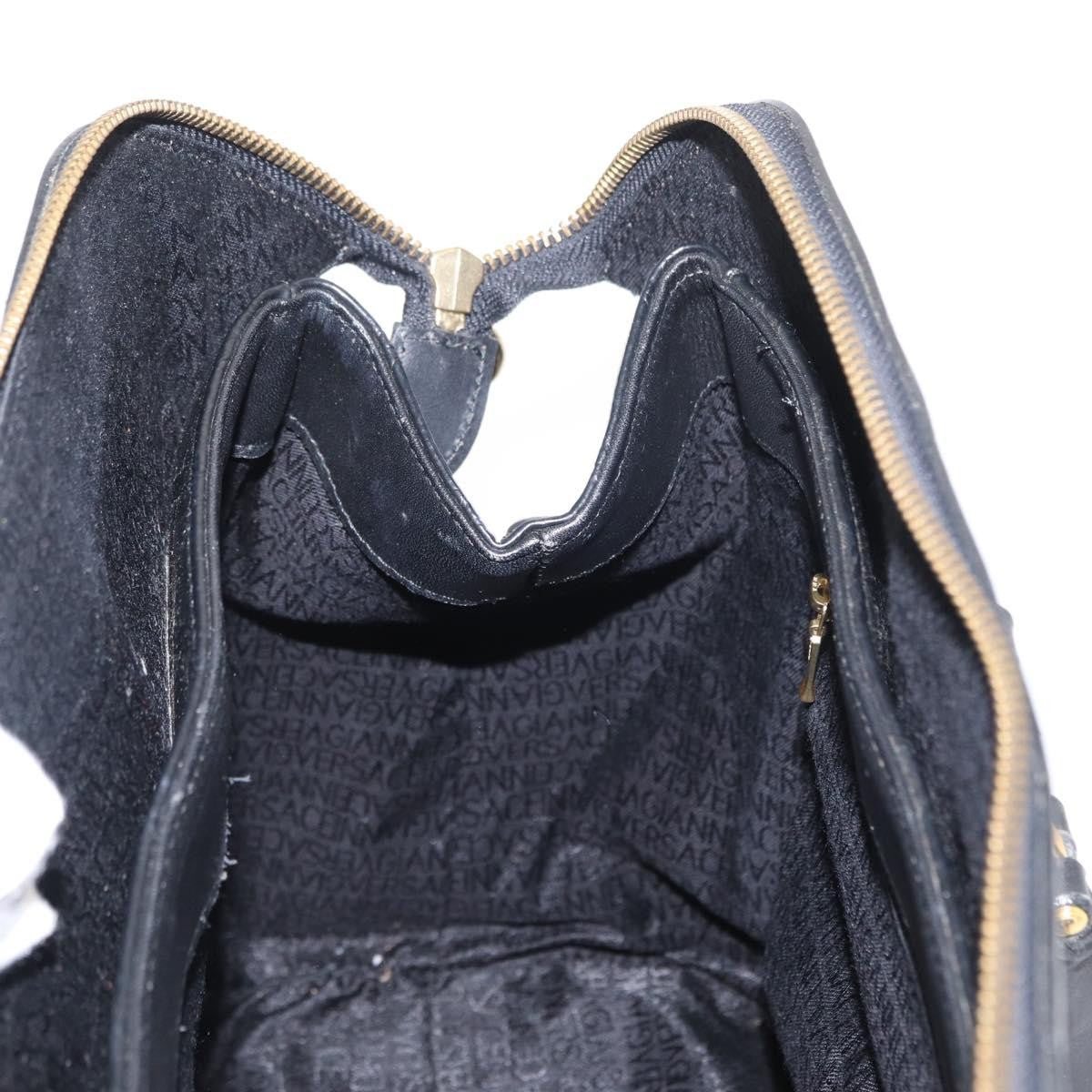 Versace Vintage Sun Duffle Embossed Leather, Yellow, Leather, Handbag