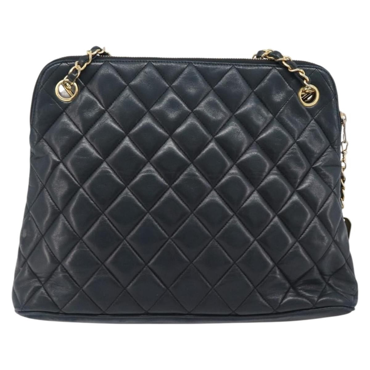 Chanel Shoulder Quilted Leather, Black, Leather, Shoulder Bag
