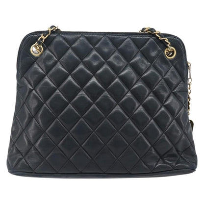 Chanel Shoulder Quilted Leather, Black, Leather, Shoulder Bag