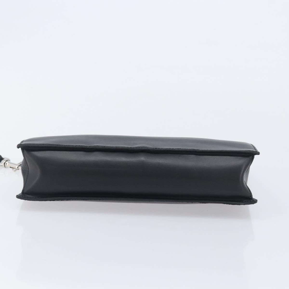 Valentino Garavani VLTN Wristlet Clutch Printed Leather, Black, Leather, Clutch