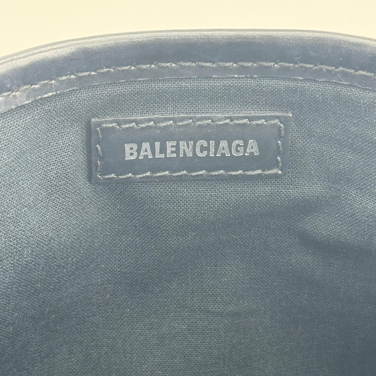 Balenciaga Navy Cabas Canvas with Leather, Black, Canvas, Tote Bag