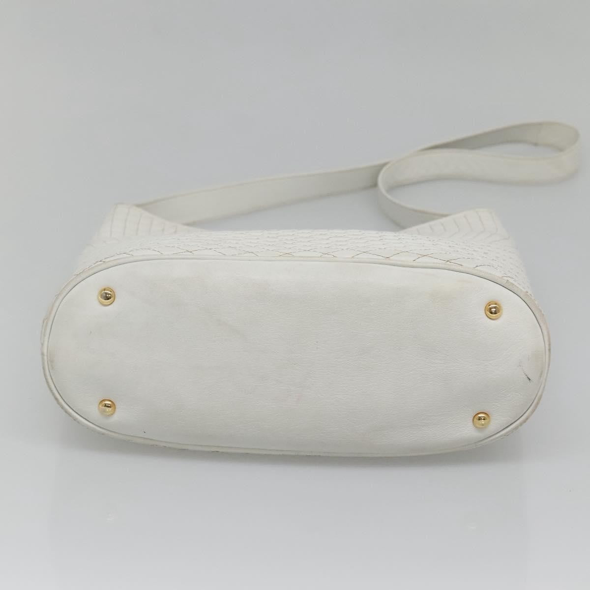 Bally Vintage Quilted leather, White, Leather, Shoulder Bag