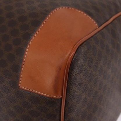 Celine Vintage Duffle Macadam Coated Canvas, Brown, Canvas, Handbag