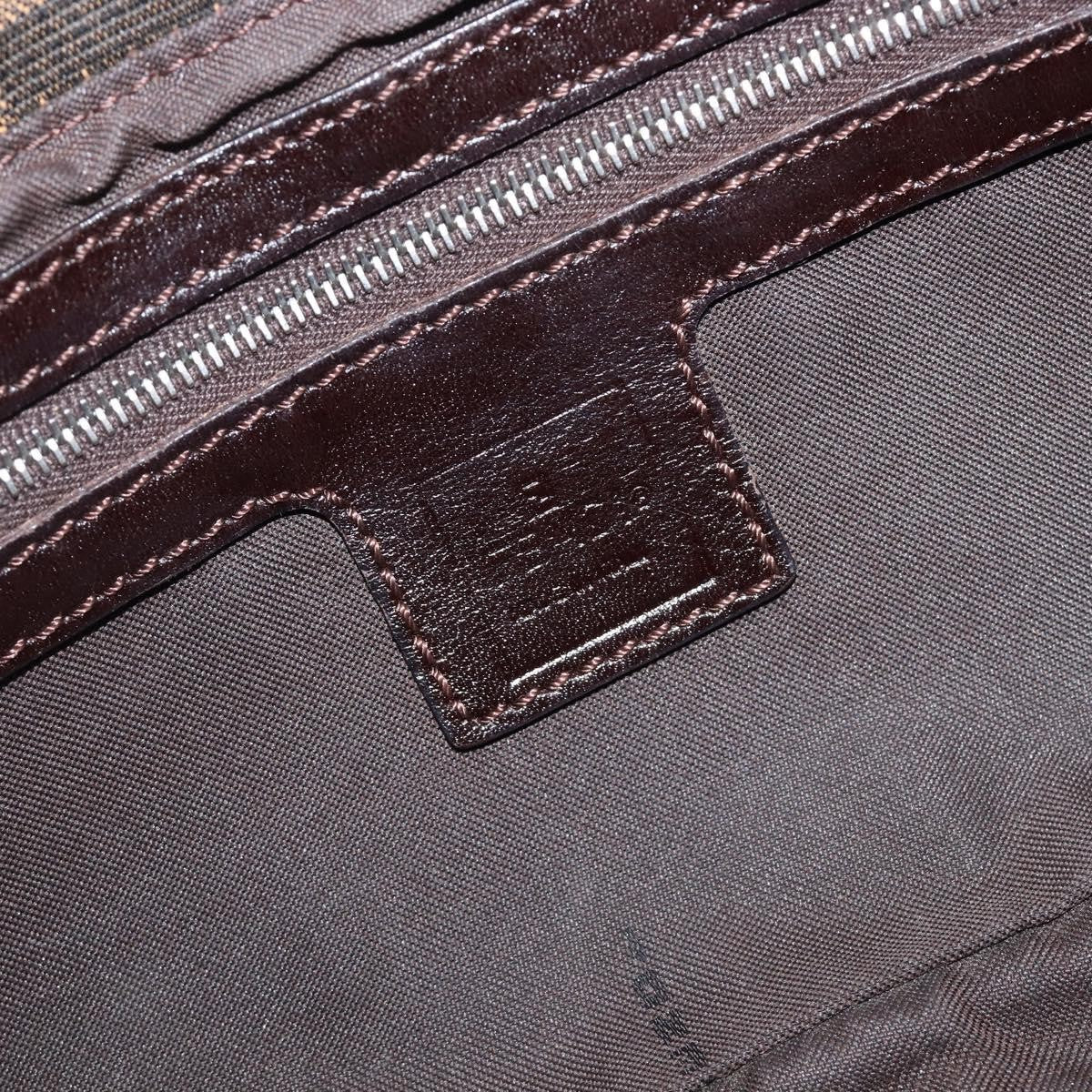 Fendi Mamma Baguette Zucca Jacquard Velvet, Brown, Canvas, Shoulder Bag