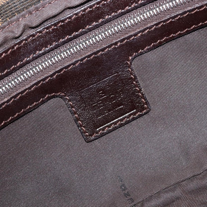 Fendi Mamma Baguette Zucca Jacquard Velvet, Brown, Canvas, Shoulder Bag