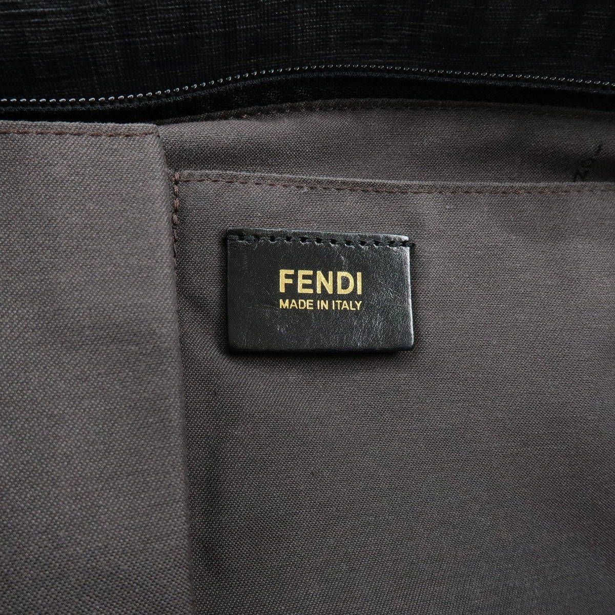 Fendi Superstar Zucchino Coated Canvas, Black, Canvas, Tote Bag