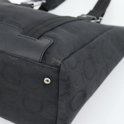 Salvatore Ferragamo Gancini Top Handle Canvas, Black, Canvas, Handbag
