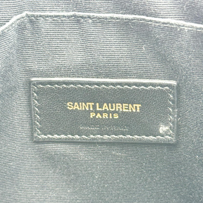 Saint Laurent Classic Monogram Wristlet Matelasse Chevron Leather, Burgundy, Leather, Clutch