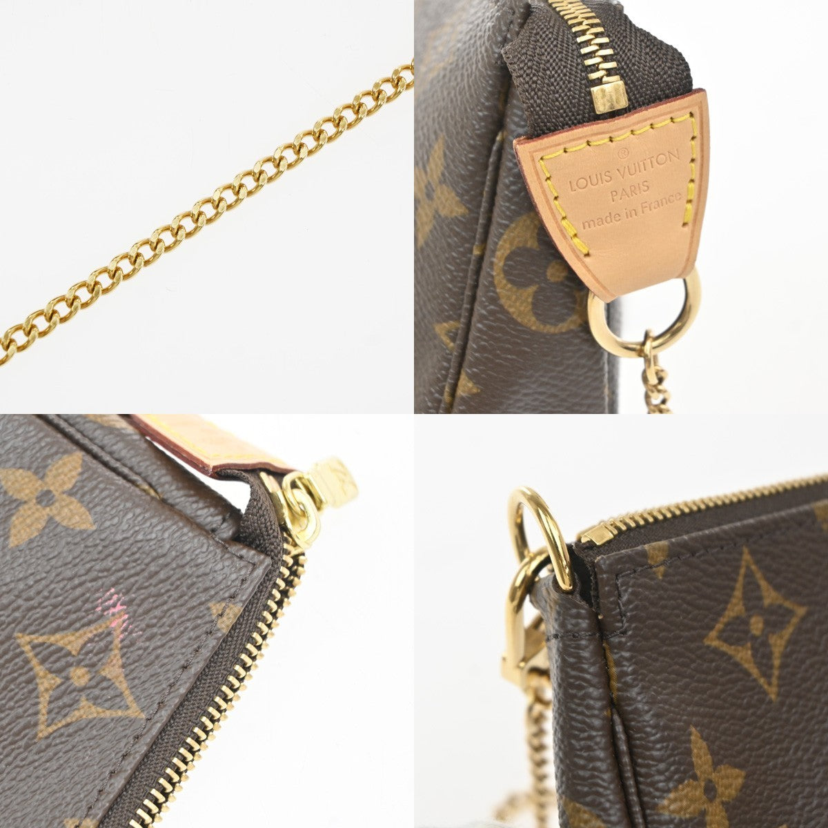 Louis Vuitton Mini pochette accessoires Canvas, Brown, Leather, Clutch