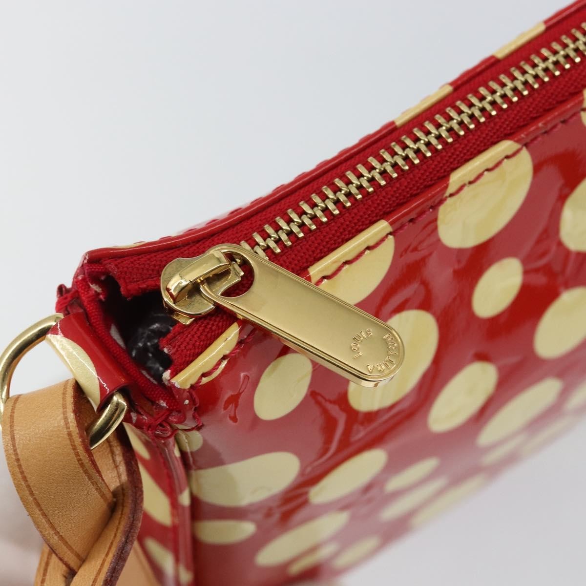 Louis Vuitton Pochette Accessoires Yayoi Kusama Painted Dots Monogram vernis, Red, Patent Leather, Clutch