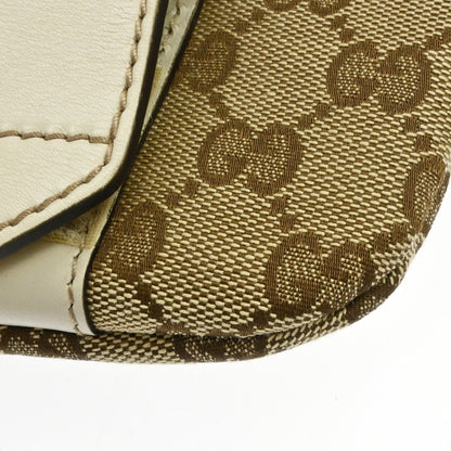 Gucci Waist Belt Bag (Outlet) GG Canvas and Leather, Beige, Canvas, Crossbody Bag