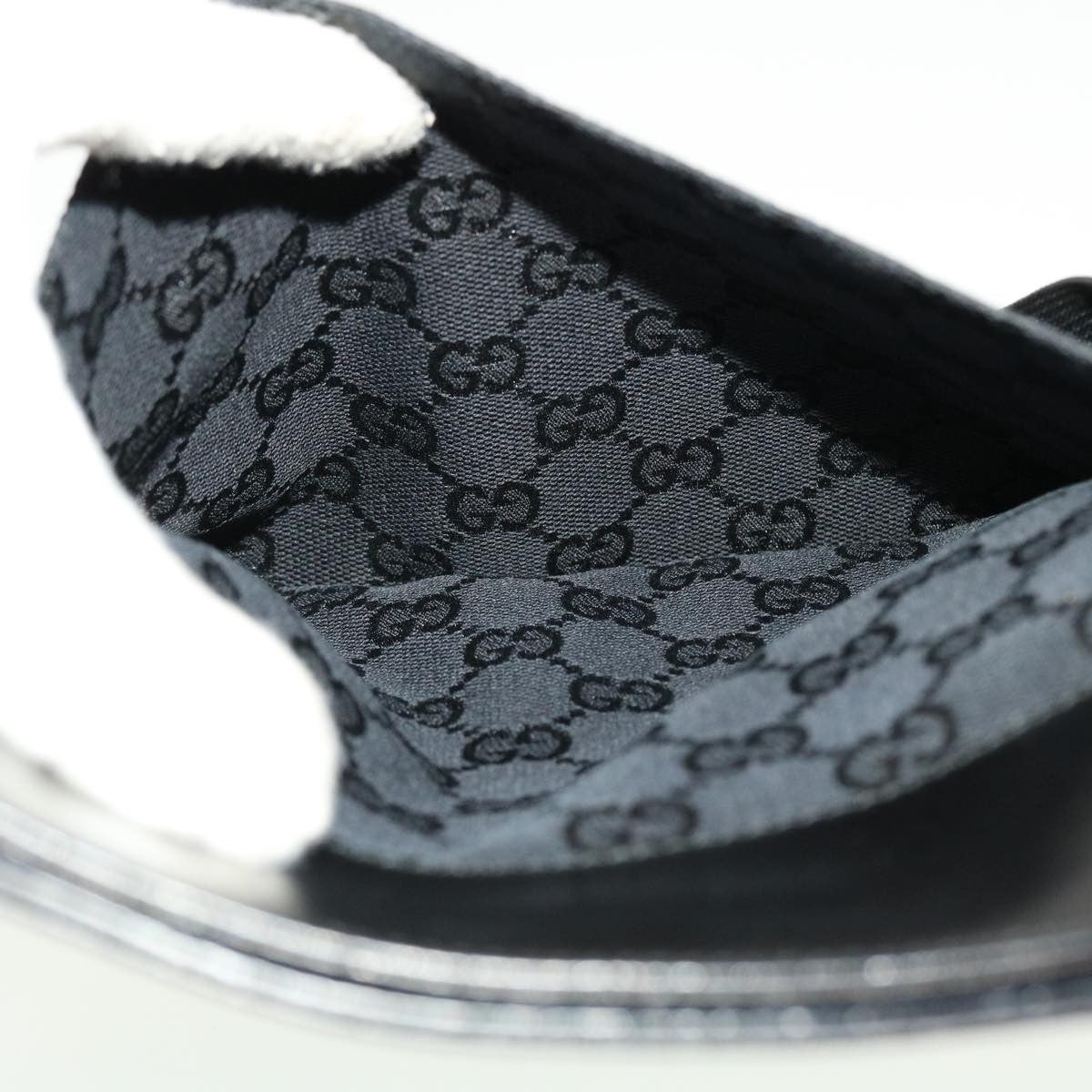 Gucci Vintage Flat Messenger GG Canvas and Leather, Black, Canvas, Handbag