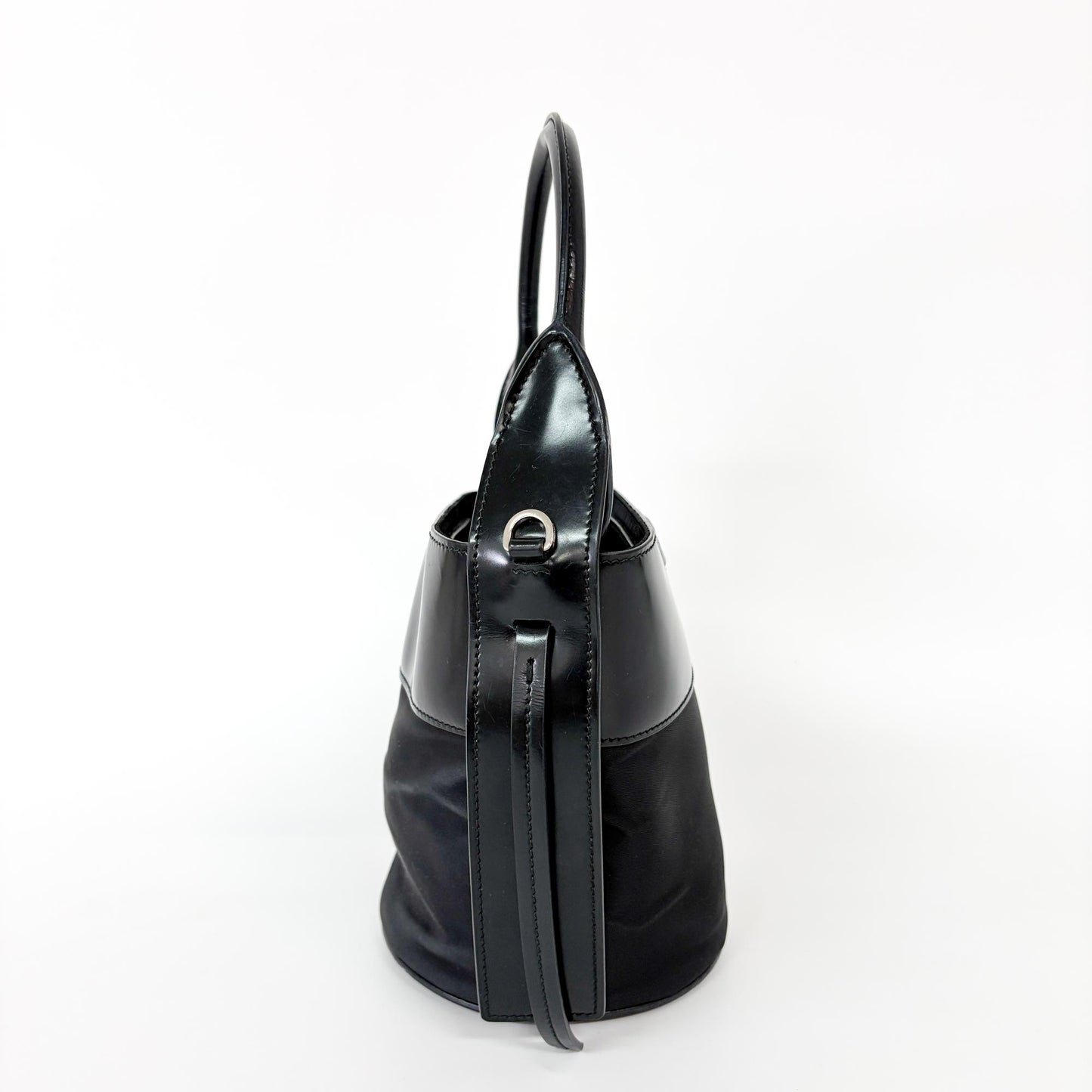 Prada Ouverture Bucket Bag Tessuto, Black, Nylon, Handbag
