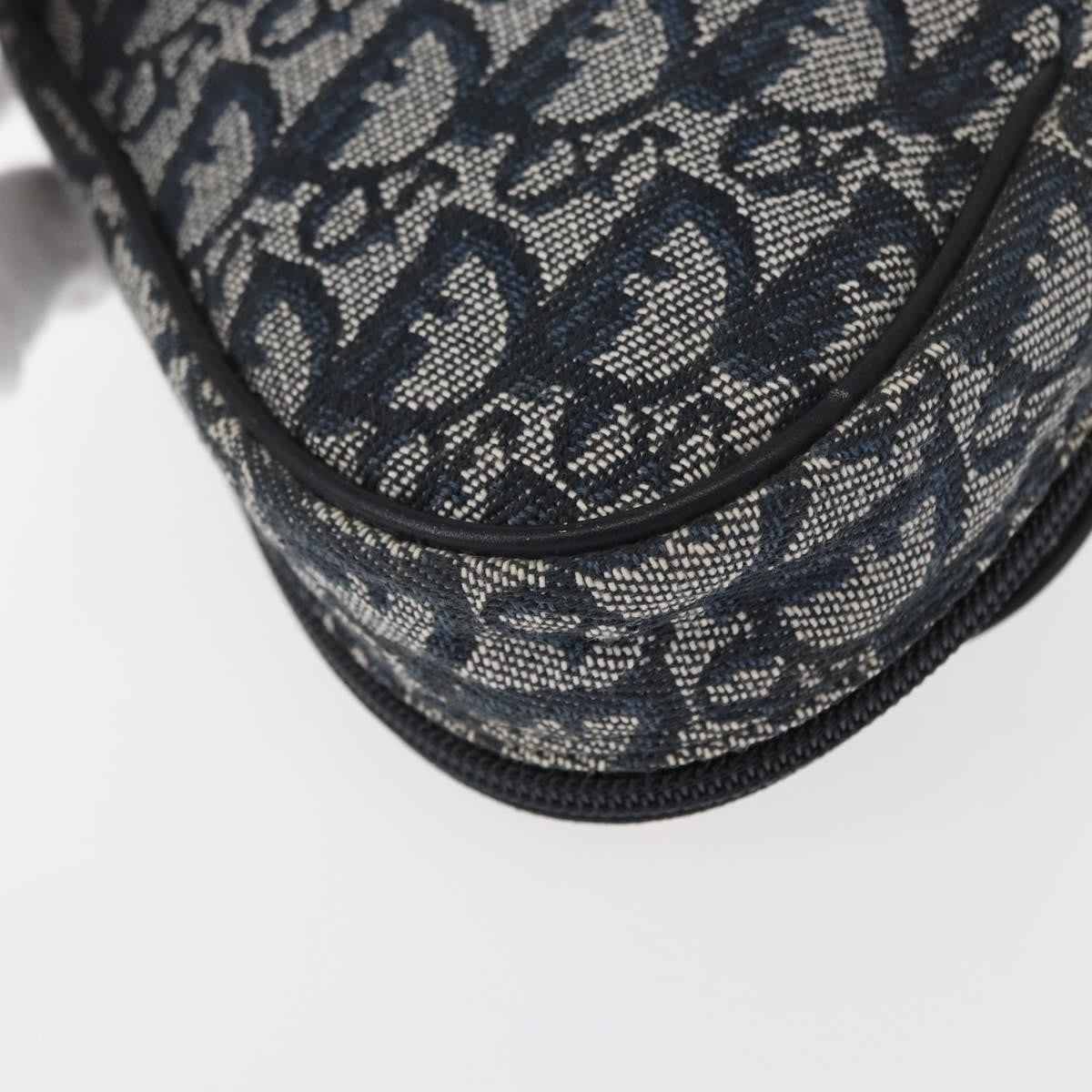 Christian Dior Saddle Zip Diorissimo Canvas, Blue, Canvas, Clutch