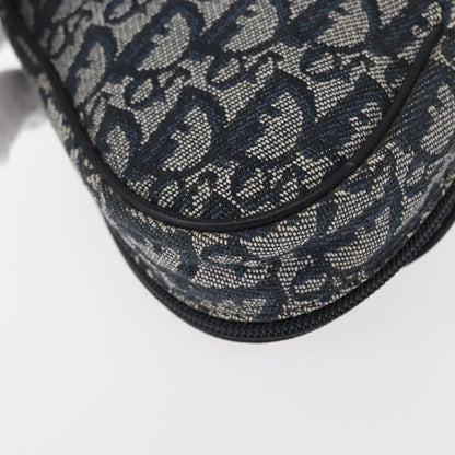 Christian Dior Saddle Zip Diorissimo Canvas, Blue, Canvas, Clutch