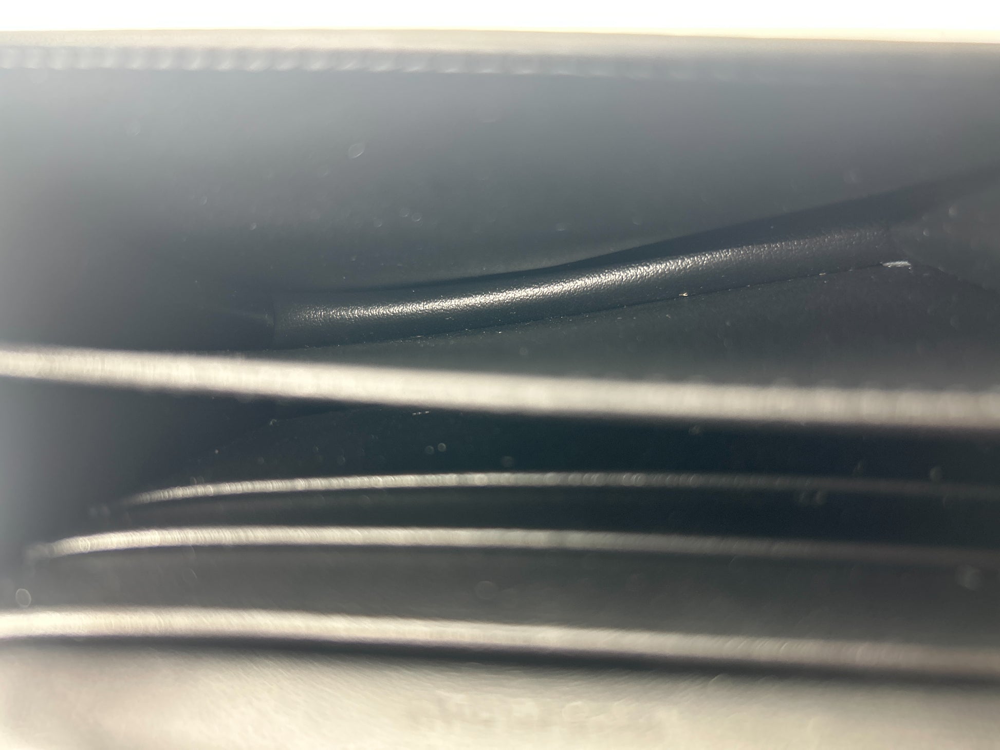 Celine Triomphe Trifold Wallet Leather, Black, Leather, Wallet