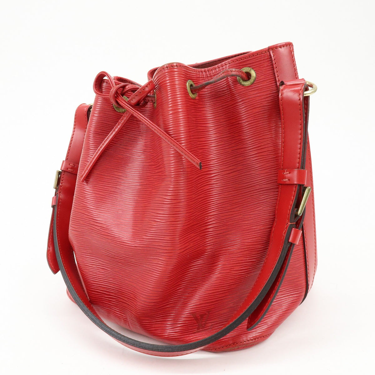 Louis Vuitton Petit Noe Epi Leather, Red, Leather, Handbag