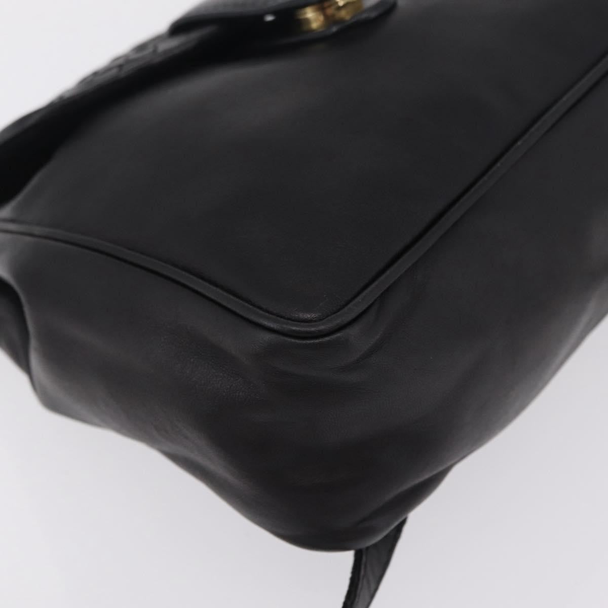 Bottega Veneta Backpack Leather with Intrecciato, Black, Leather, Backpack