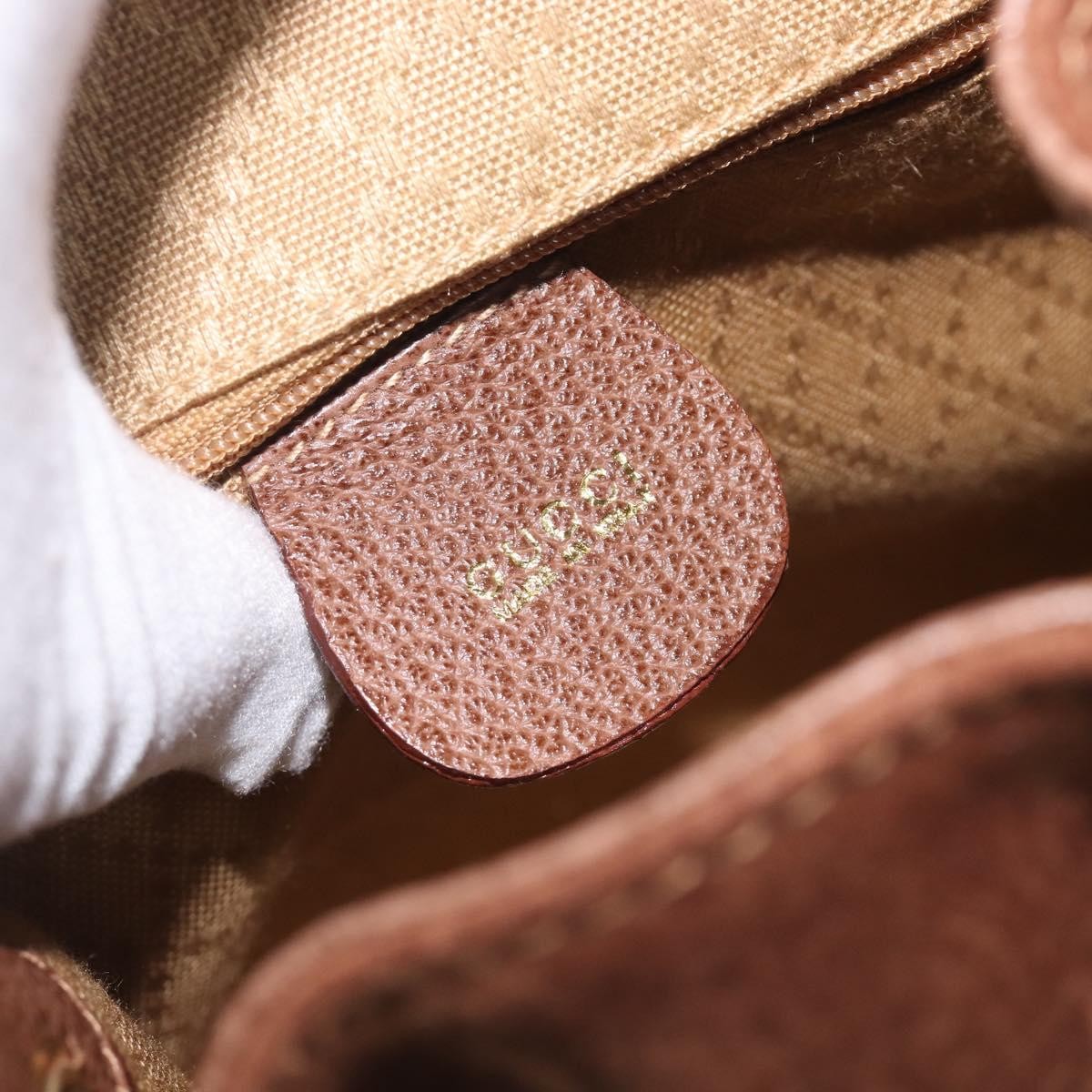 Gucci Vintage Bamboo Suede, Brown, Suede, Backpack