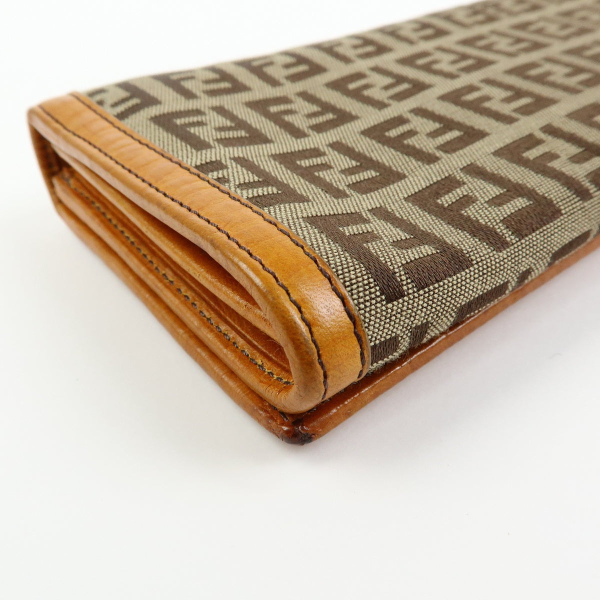 Fendi Bifold Zucca Coated Canvas, Beige, Canvas, Wallet