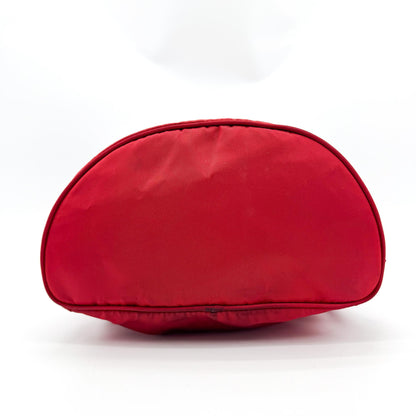 Prada Front Zip Drawstring Tessuto, Red, Nylon, Backpack