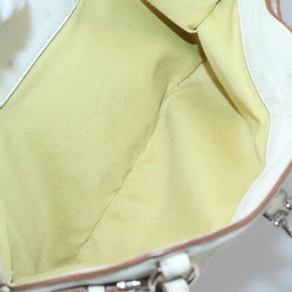 Salvatore Ferragamo Gancini Buckle Leather, White, Leather, Shoulder Bag