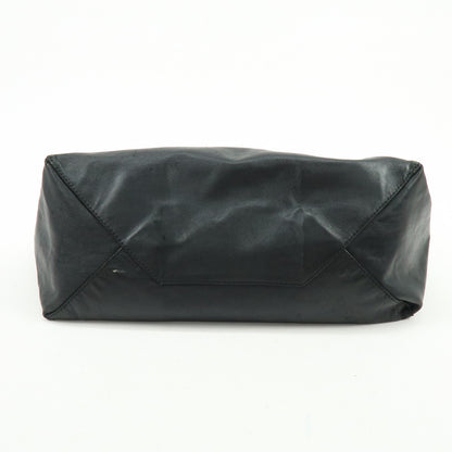 Celine Vertical Cabas Leather, Black, Leather, Tote Bag