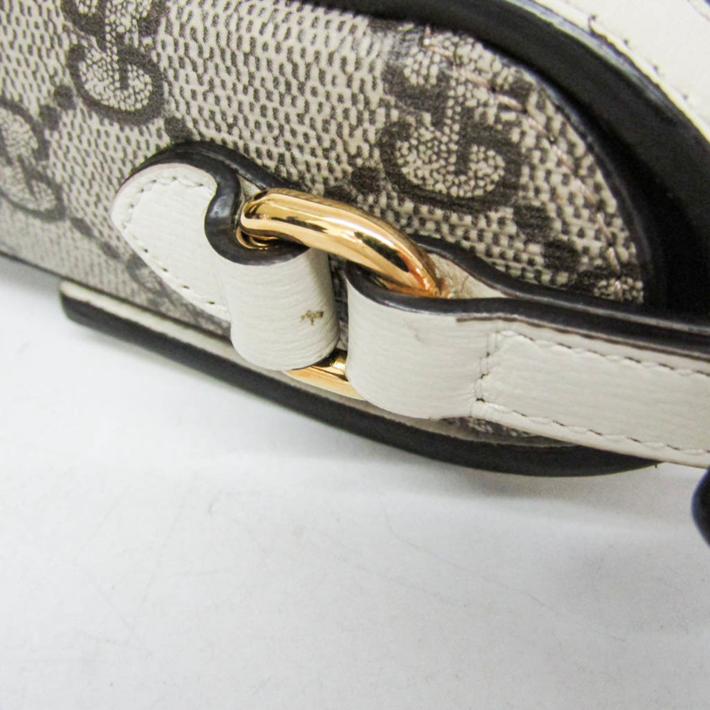 Gucci Horsebit 1955 GG Coated Canvas with Leather, Beige, Canvas, Crossbody Bag