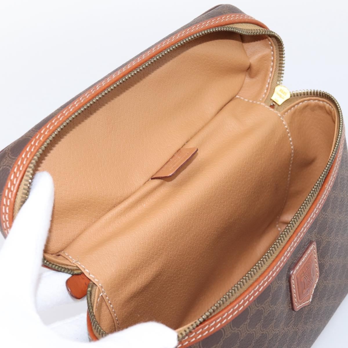 Celine Top Handle Vanity Box Triomphe Coated Canvas, Brown, Canvas, Handbag