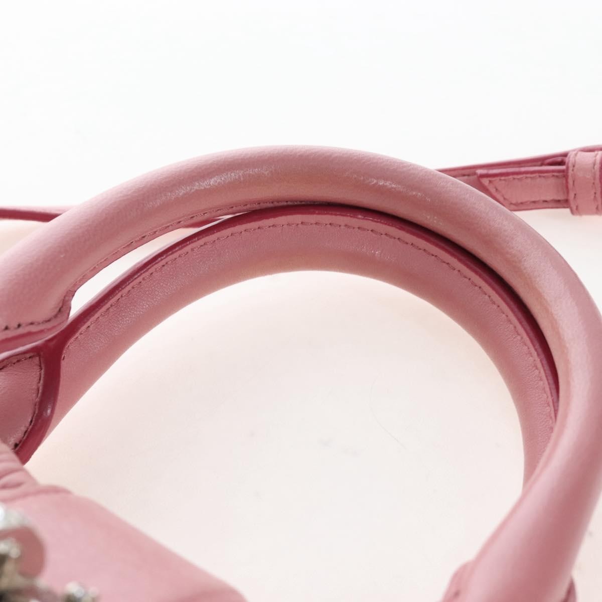 Miu Miu Crystal Convertible Top Handle Matelasse Leather, Pink, Leather, Handbag